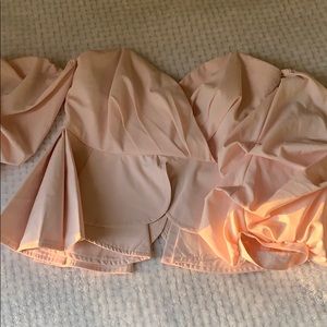 Blush off the shoulder top sweetheart neckline